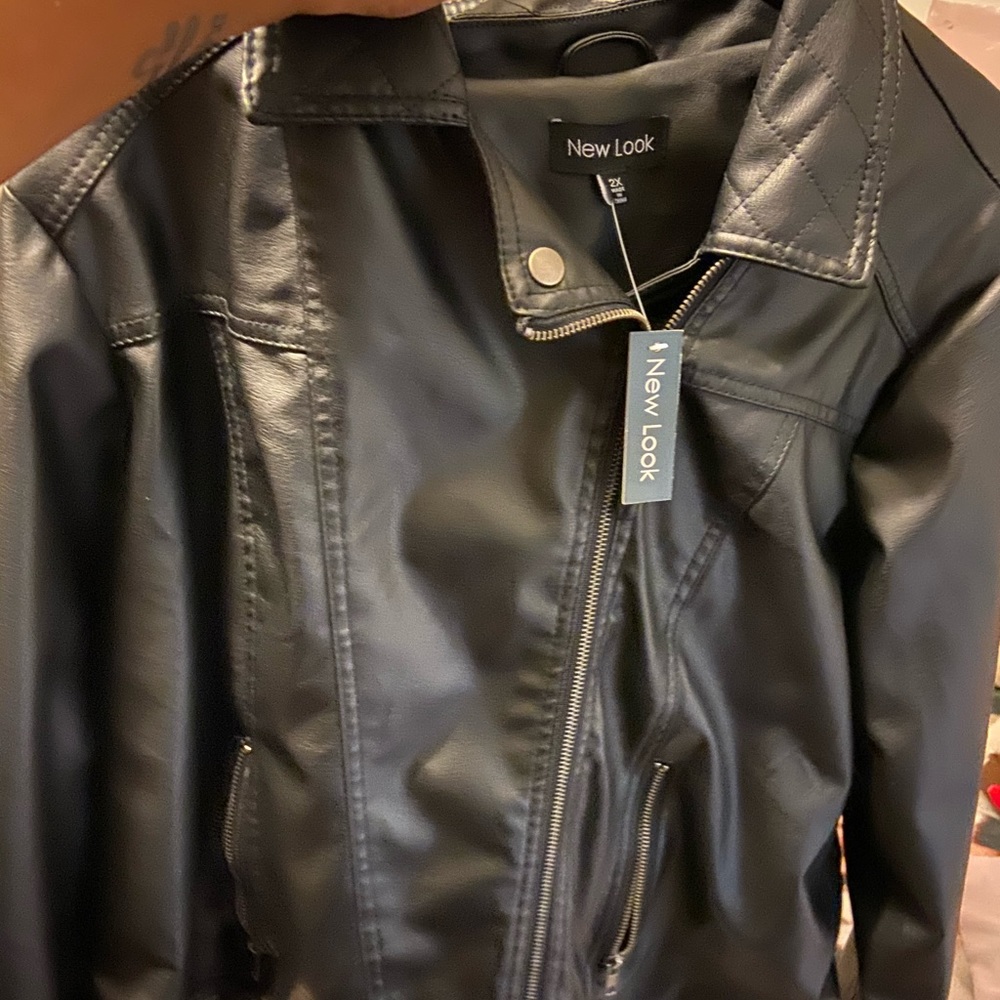 New black leather jacket
